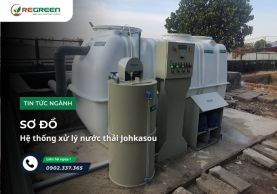 Sơ đồ hệ thống xử lý nước thải sinh hoạt Johkasou Nhật Bản