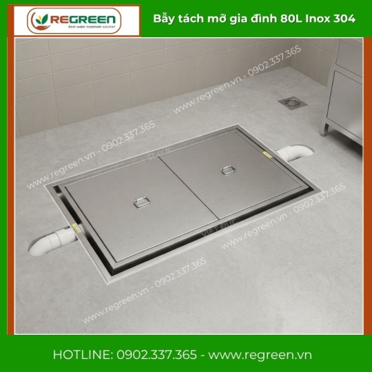 Bẫy tách mỡ gia đình 80L Inox 304
