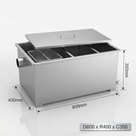 Bể tách mỡ gia đình, nhà hàng 120L Inox 304
