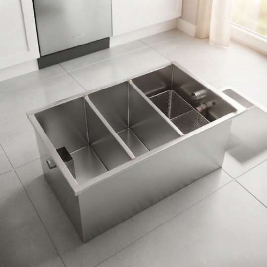Bể tách mỡ gia đình, nhà hàng 140L Inox 304