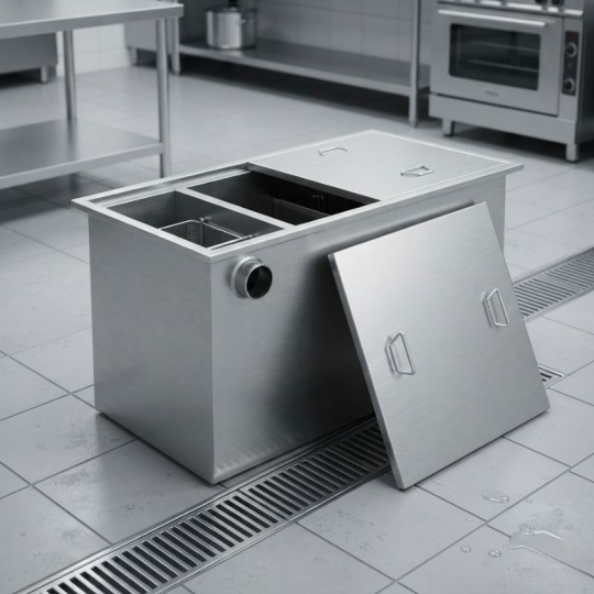 Bể tách mỡ nhà hàng 400L Inox 304