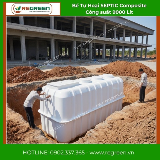 Bể Tự Hoại SEPTIC Composite Công suất 9000 Lít