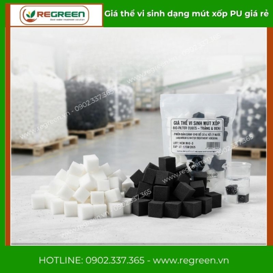 Các loại giá thể vi sinh dạng mút xốp PU giá rẻ