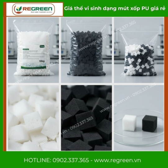 Các loại giá thể vi sinh dạng mút xốp PU giá rẻ