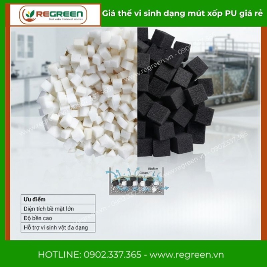 Các loại giá thể vi sinh dạng mút xốp PU giá rẻ