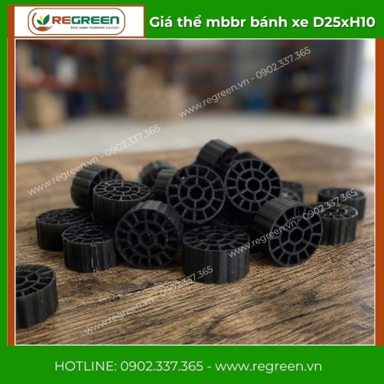 Cung cấp giá thể MBBR bánh xe D25xH10 màu đen giá rẻ
