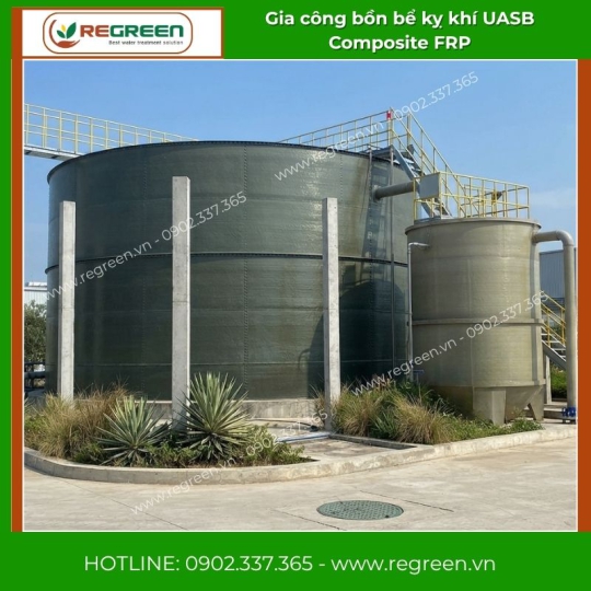 Gia công bồn bể kỵ khí UASB Composite FRP