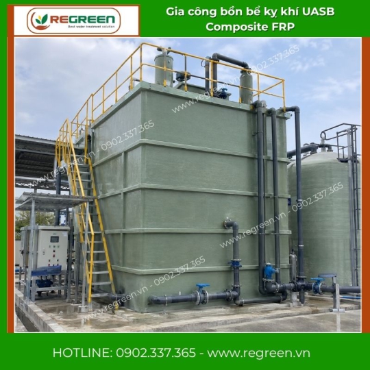 Gia công bồn bể kỵ khí UASB Composite FRP