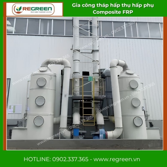 Gia công tháp hấp thụ hấp phụ Composite FRP