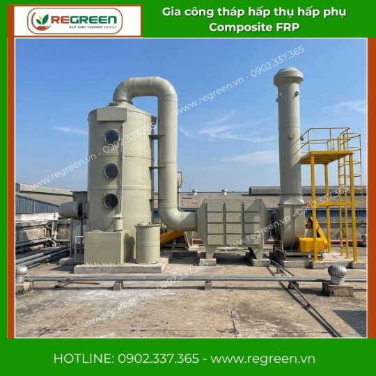 Gia công tháp hấp thụ hấp phụ Composite FRP