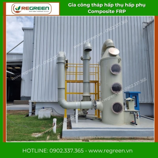Gia công tháp hấp thụ hấp phụ Composite FRP