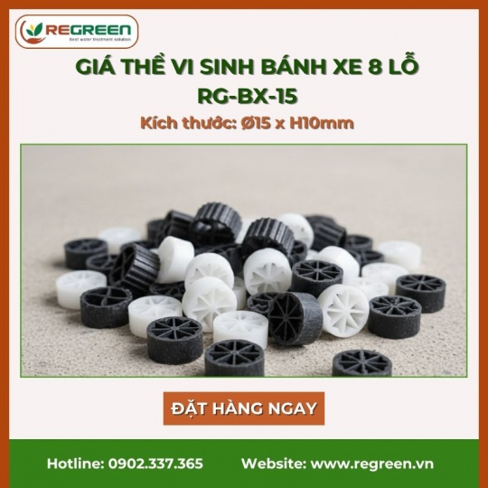 Giá thể vi sinh bánh xe 8 lỗ RG-BX-15