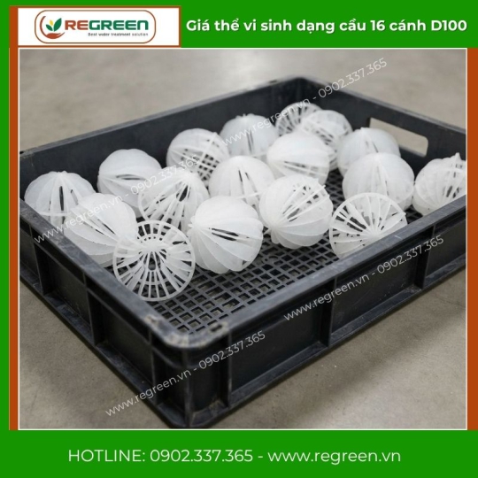Giá thể vi sinh dạng cầu 16 cánh D100