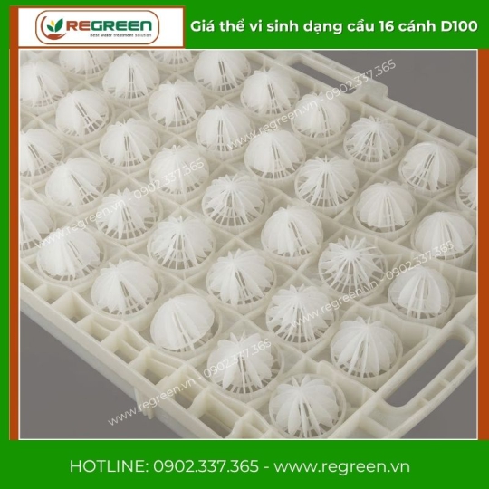 Giá thể vi sinh dạng cầu 16 cánh D100