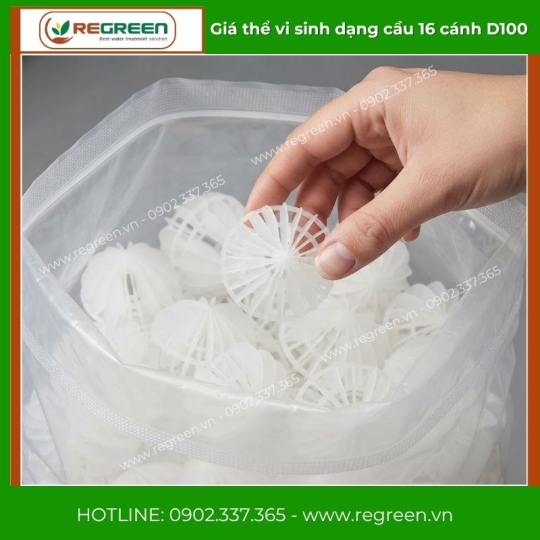 Giá thể vi sinh dạng cầu 16 cánh D100