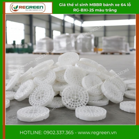Giá thể vi sinh MBBR bánh xe D25xH25 64 lỗ