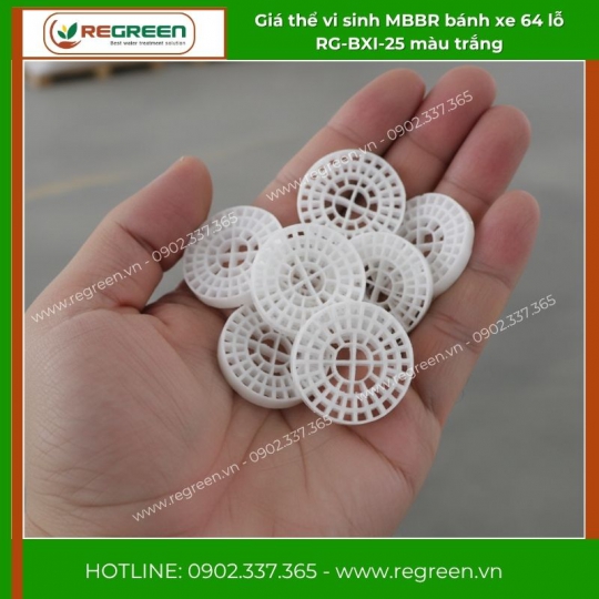 Giá thể vi sinh MBBR bánh xe D25xH25 64 lỗ
