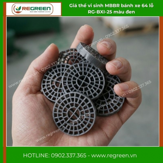 Giá thể vi sinh MBBR bánh xe D25xH25 64 lỗ