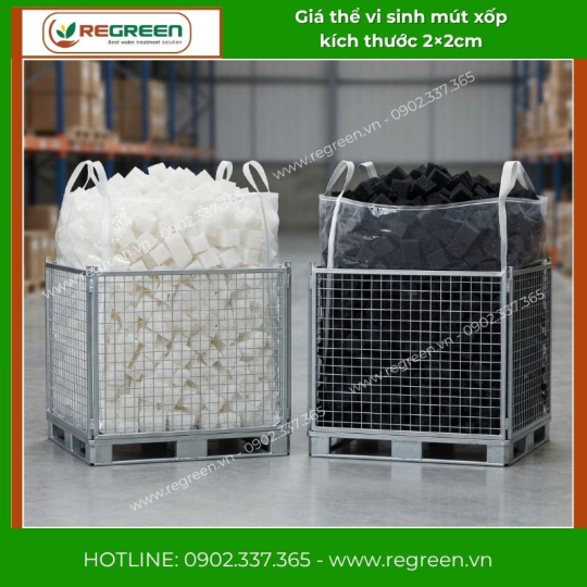 Giá thể vi sinh mút xốp kích thước 2×2cm