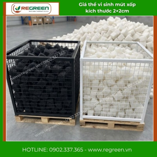 Giá thể vi sinh mút xốp kích thước 2×2cm