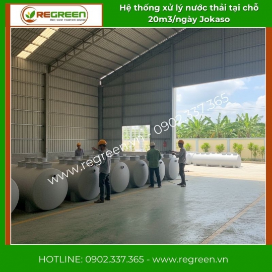 Hệ thống xử lý nước thải tại nguồn (tại chỗ) 20m3/ngày Jokaso