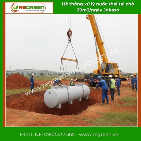 Hệ thống xử lý nước thải tại nguồn (tại chỗ) 20m3/ngày Jokaso