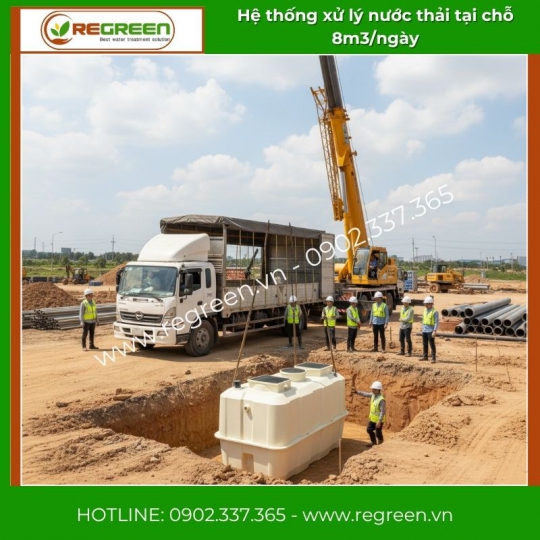 Hệ thống xử lý nước thải tại nguồn (tại chỗ) 8m3/ngày Jokaso