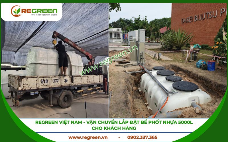 Regreen Việt Nam lắp đặt bể phốt nhựa 5000l