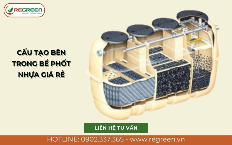 Cấu tạo bên trong bể phốt nhựa giá rẻ
