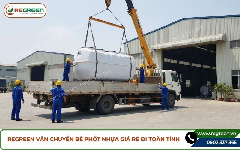 Vận chuyển bể phốt nhựa giá rẻ đi tỉnh