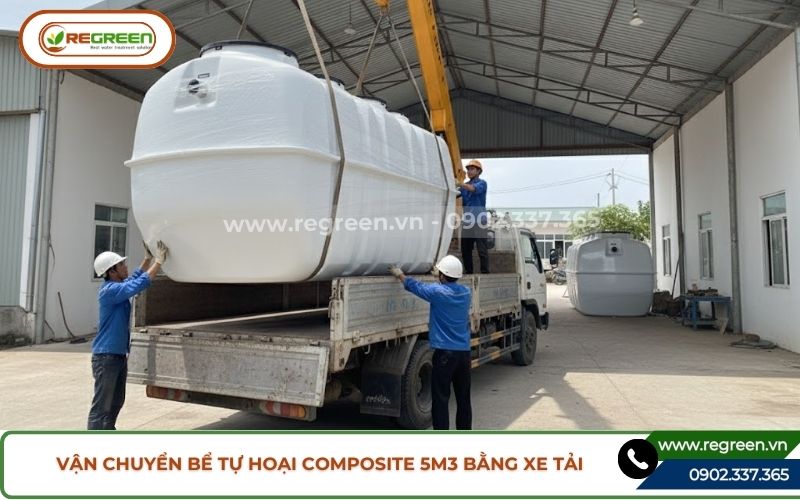 Vận chuyển bể tự hoại composite 5m3