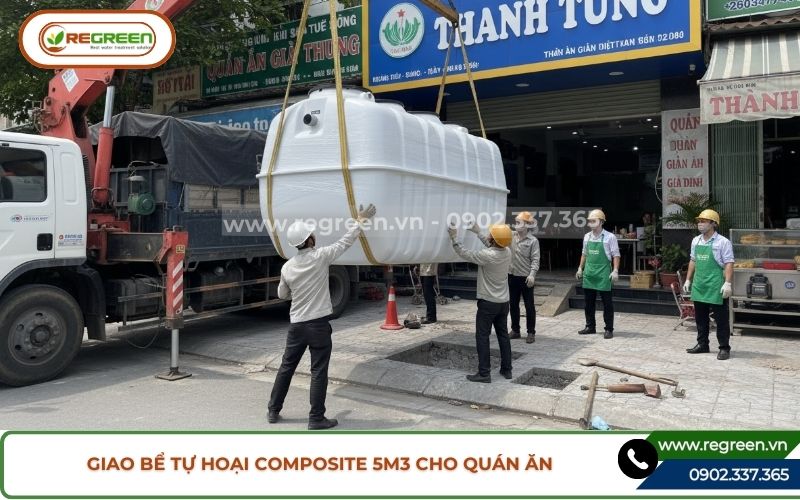 Bể tự hoại composite 5m3 cho nhà hàng, quán ăn