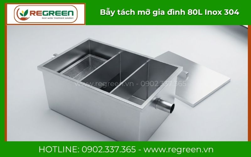 Bẫy tách mỡ gia đình 80L chuẩn chất lượng xuất khẩu