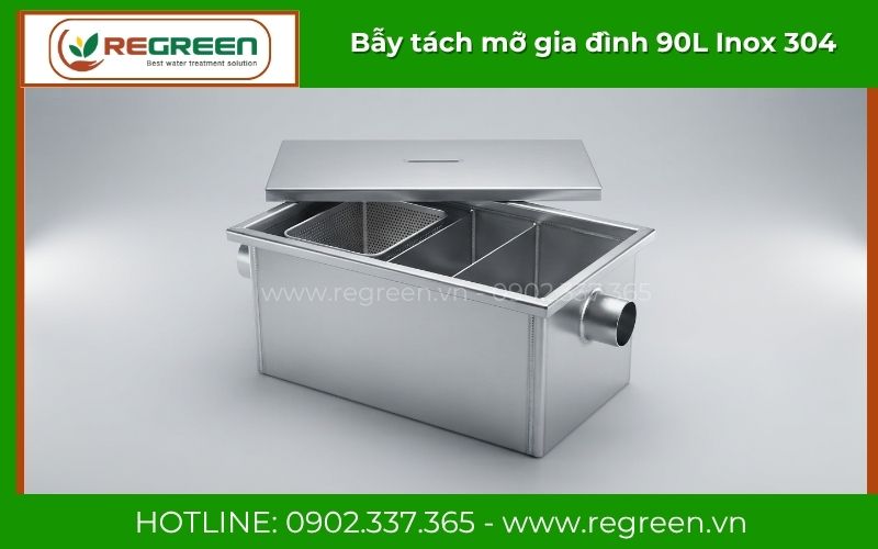 Bẫy tách mỡ gia đình 90L giá tốt trực tiếp tại xưởng