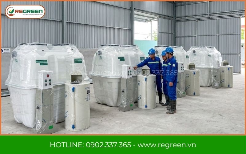 Kho hàng bồn bể phốt nhựa 500l chờ xuất xưởng