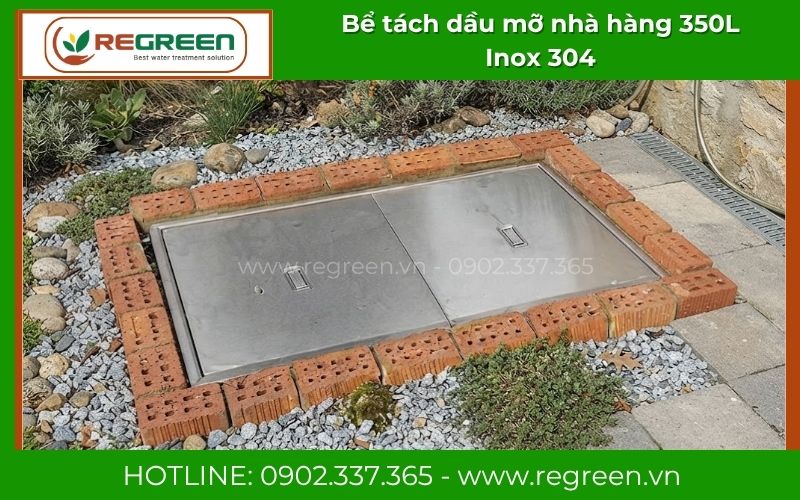 Bể tách dầu mỡ 350L cho bếp nhà hàng quy mô vừa và lớn