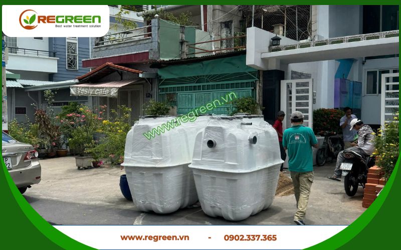 Bể tách mỡ composite cho quy mô gia đình, nhà ở