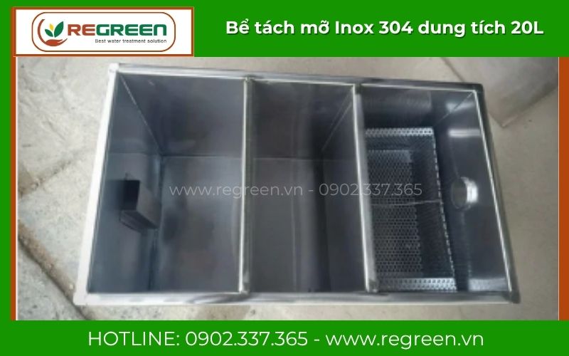 Cấu tạo 3 ngăn lọc thông minh của bể tách mỡ gia đình 20L