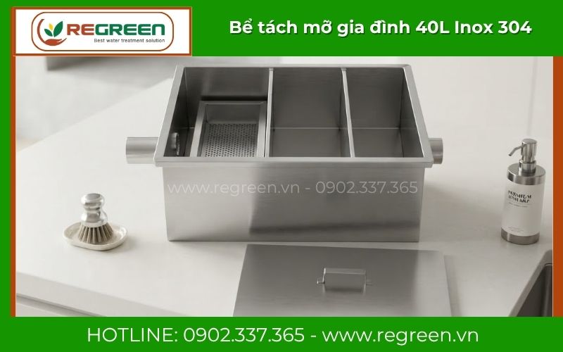 Bể tách mỡ gia đình 40L sẵn hàng số lượng lớn tại kho Regreen