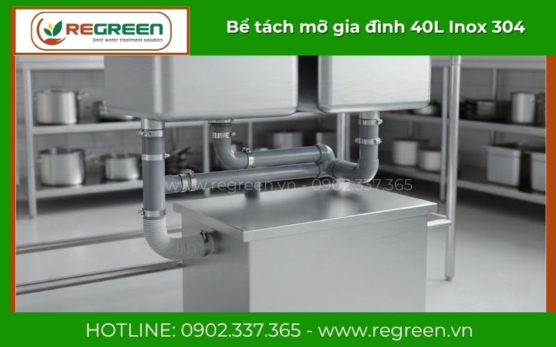 Lắp đặt hoàn thiện bể tách mỡ gia đình 40L cho căn hộ chung cư