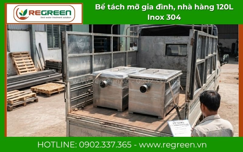 Báo giá xuất xưởng tốt nhất cho bể tách mỡ 120L Regreen
