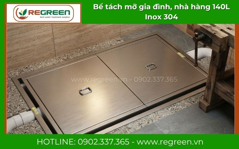 Báo giá bể tách mỡ 140L Inox 304 ưu đãi cho nhà thầu