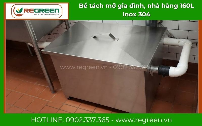 Bể tách mỡ 160L thiết kế chuyên dụng cho bếp ăn tập thể