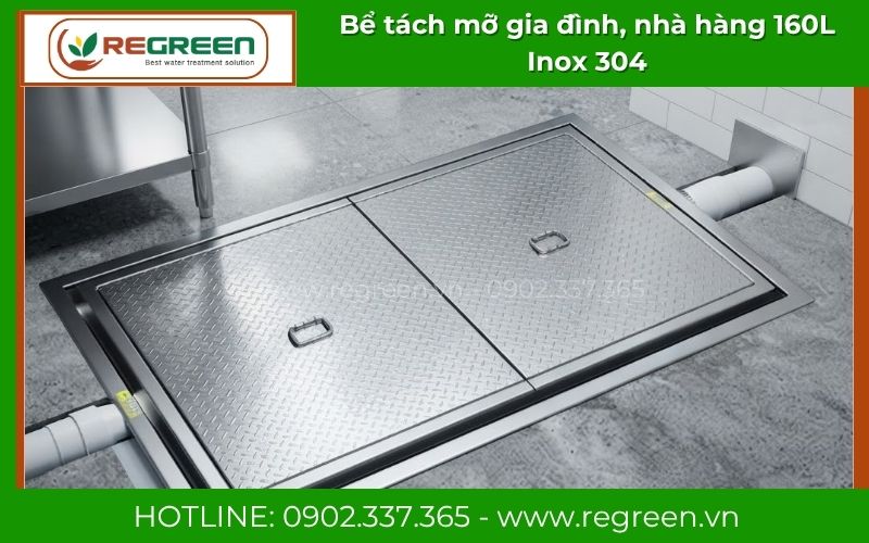 Thi công hoàn thiện bể tách mỡ 160L âm sàn chịu lực