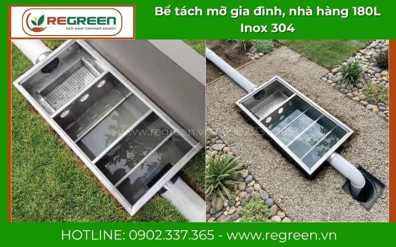 Cấu tạo 3 ngăn thông minh của bể tách mỡ 180L