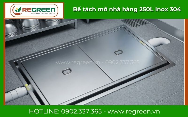Bể tách mỡ nhà hàng 250L trang bị cho khu sơ chế trung tâm