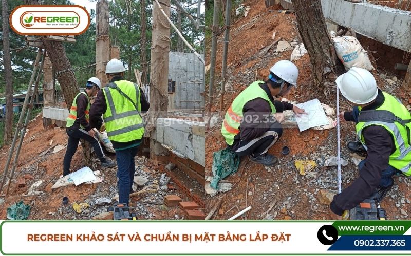 Khảo sát mặt bằng thi công bể xử lý nước thải