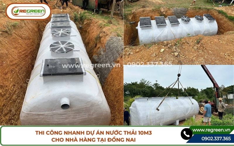 Dự án nước thải nhà hàng 10m3 Regreen thực hiện