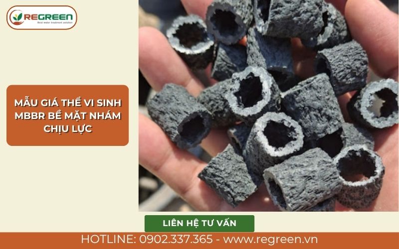 Mẫu giá thể vi sinh MBBR bề mặt nhám chịu lực