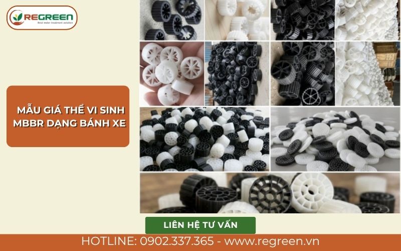 Mẫu giá thể vi sinh MBBR dạng bánh xe.